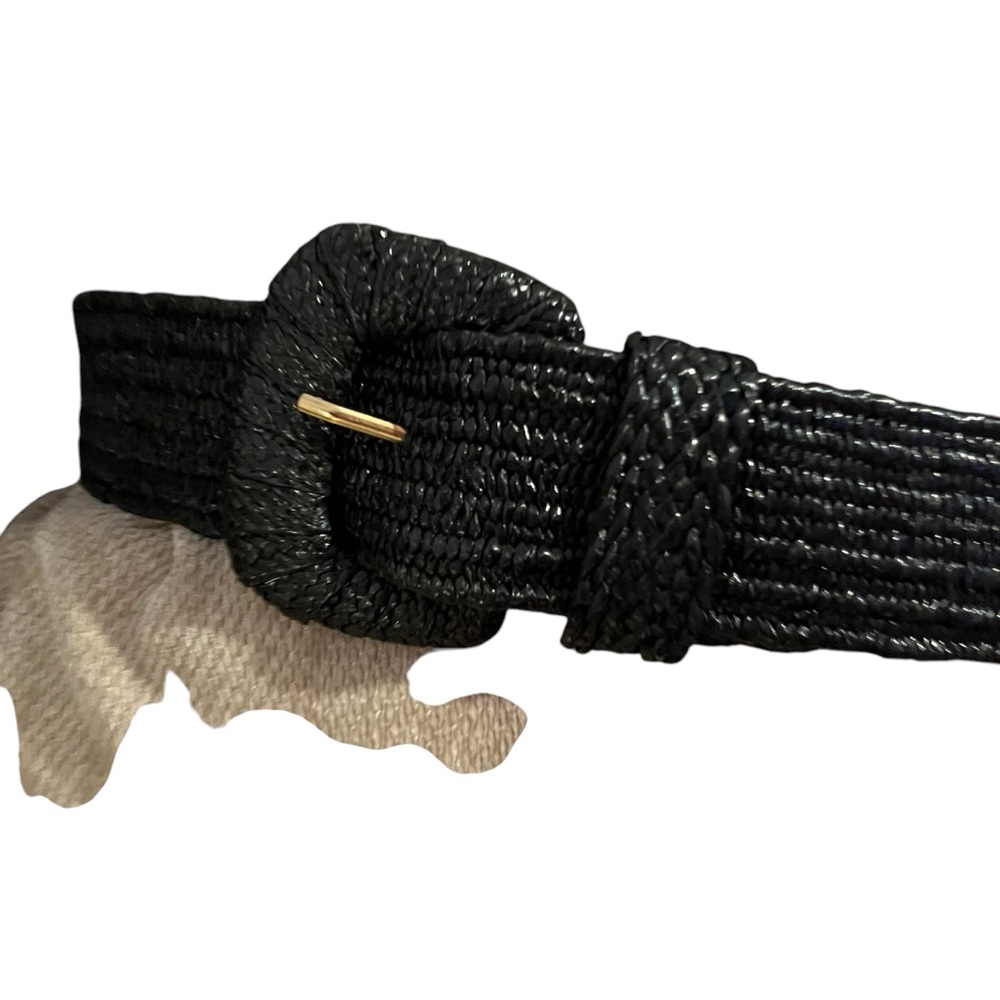 Elegant Black Woven stretch wicker Belt size 1X - Picture 3 of 14